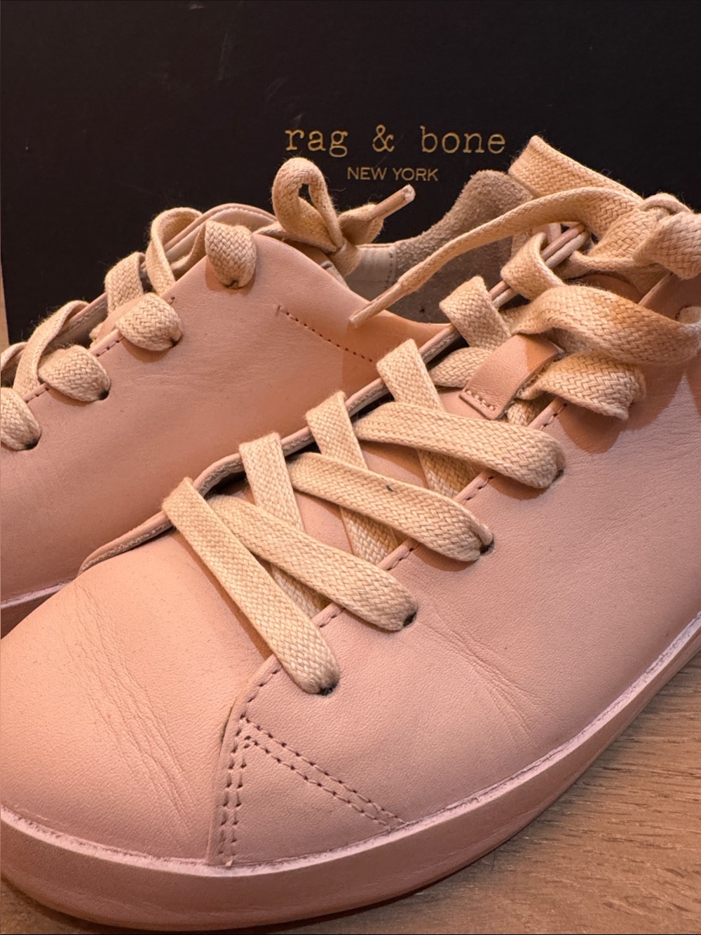 rag & bone Women's Blush Pink Leather Sneakers